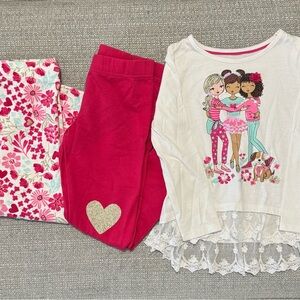 Isaac Mizrahi Girls' Pink and Cream Pajama Set